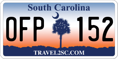 SC license plate OFP152