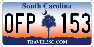 SC license plate OFP153