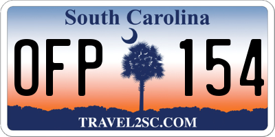 SC license plate OFP154