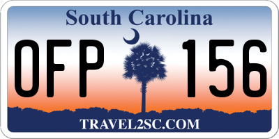 SC license plate OFP156
