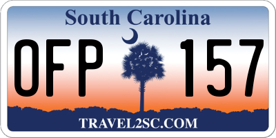 SC license plate OFP157