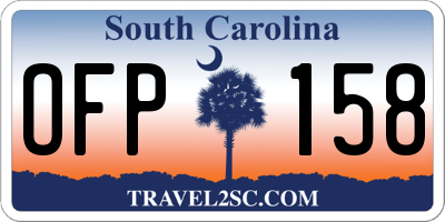 SC license plate OFP158
