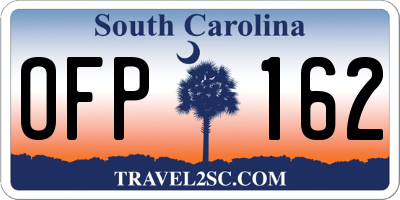 SC license plate OFP162