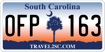 SC license plate OFP163