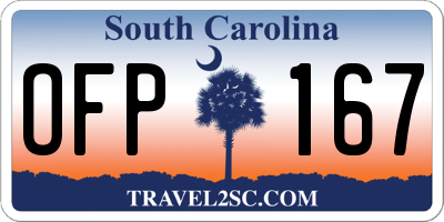 SC license plate OFP167