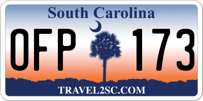 SC license plate OFP173
