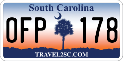SC license plate OFP178