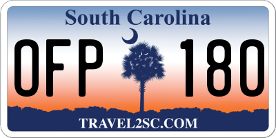 SC license plate OFP180