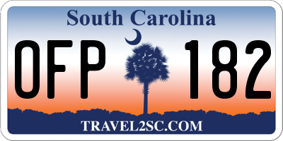 SC license plate OFP182