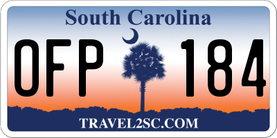SC license plate OFP184