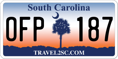 SC license plate OFP187