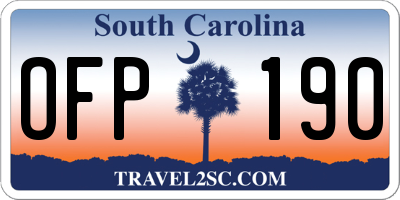 SC license plate OFP190