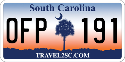 SC license plate OFP191