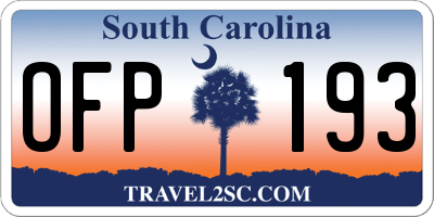 SC license plate OFP193