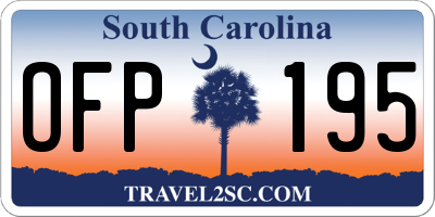 SC license plate OFP195