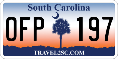 SC license plate OFP197