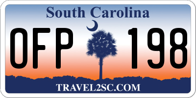 SC license plate OFP198