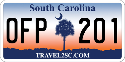 SC license plate OFP201