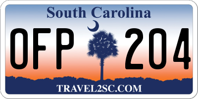 SC license plate OFP204