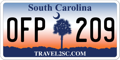 SC license plate OFP209
