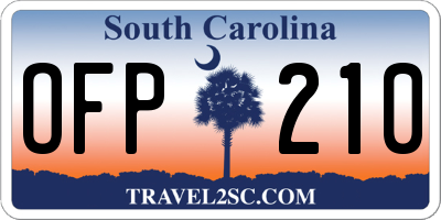 SC license plate OFP210
