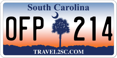 SC license plate OFP214