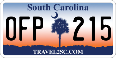 SC license plate OFP215
