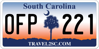 SC license plate OFP221