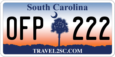 SC license plate OFP222