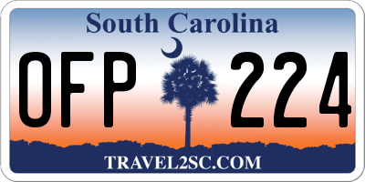 SC license plate OFP224
