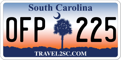 SC license plate OFP225