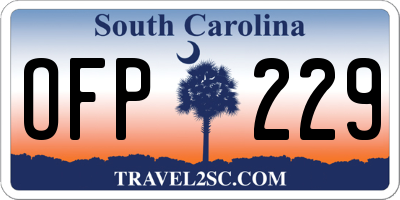 SC license plate OFP229