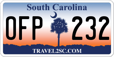 SC license plate OFP232