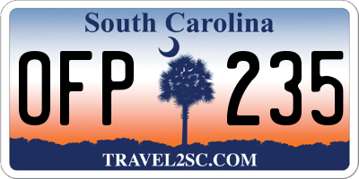 SC license plate OFP235