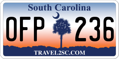 SC license plate OFP236