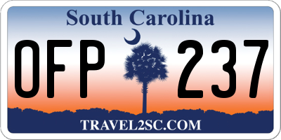 SC license plate OFP237