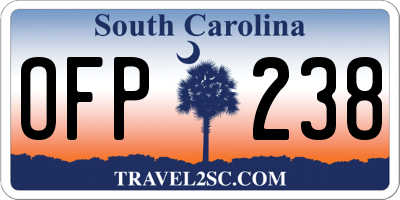 SC license plate OFP238