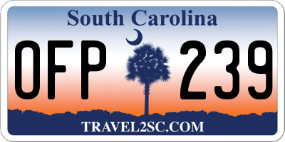 SC license plate OFP239