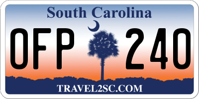 SC license plate OFP240