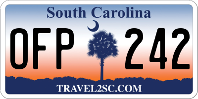SC license plate OFP242