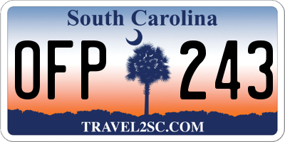 SC license plate OFP243