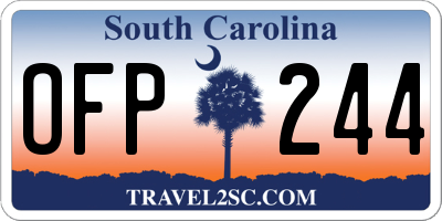 SC license plate OFP244