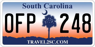 SC license plate OFP248