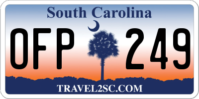 SC license plate OFP249