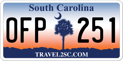 SC license plate OFP251