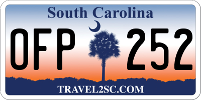 SC license plate OFP252