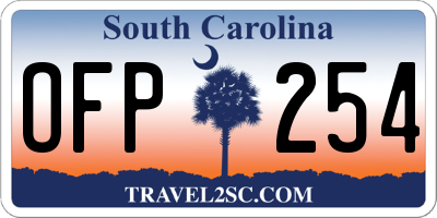 SC license plate OFP254