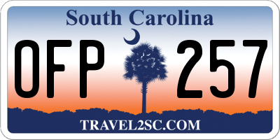 SC license plate OFP257