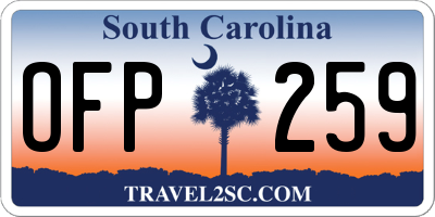 SC license plate OFP259