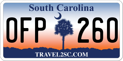 SC license plate OFP260
